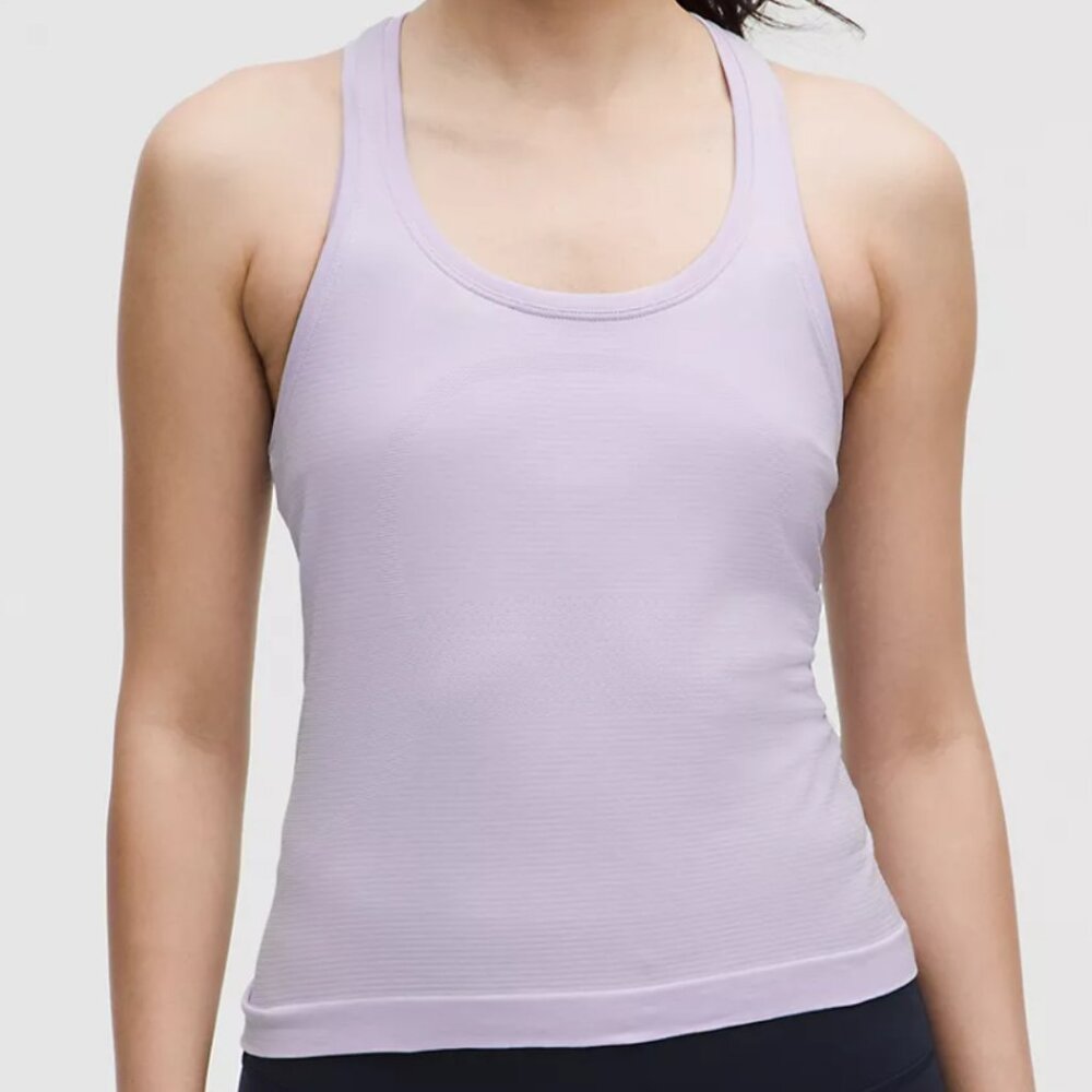 522 Lululemon Swiftly Tech Racerback Tank Top 2.0 Lavender Frost WAIST LENGTH